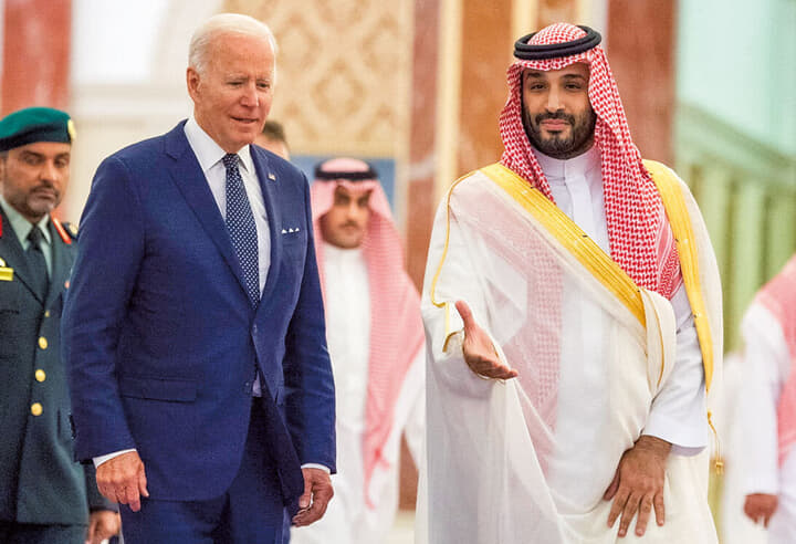 バイデン米大統領とサウジアラビアのムハンマド皇太子