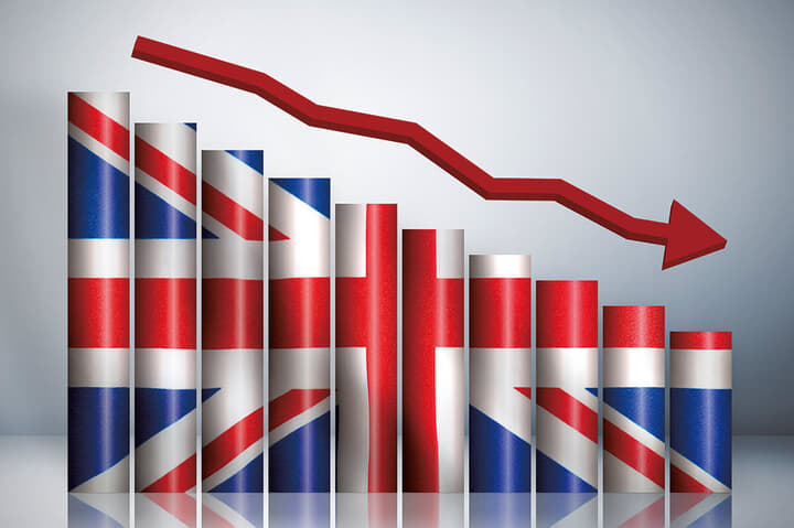 下落する英経済