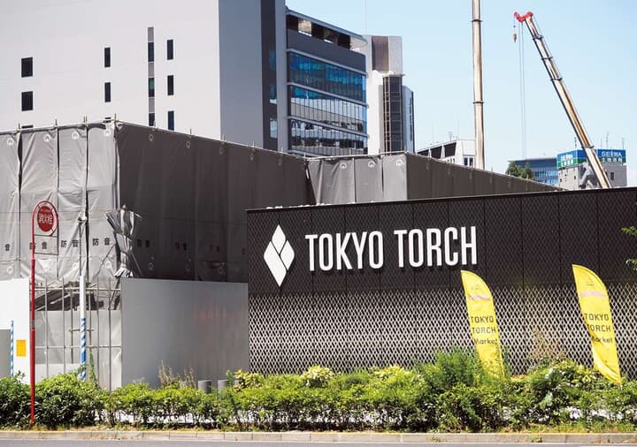 日本一の超高層ビルとなる「トーチタワー」の建設現場