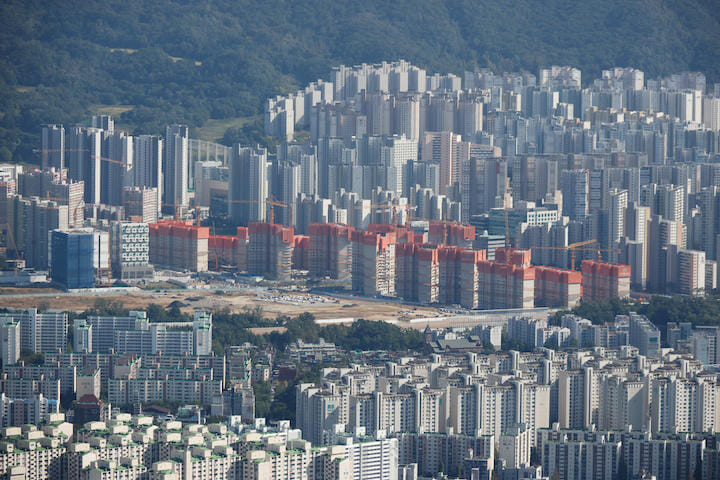 ソウルで建設中の大規模マンション