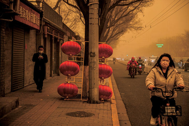 中国・北京の黄砂