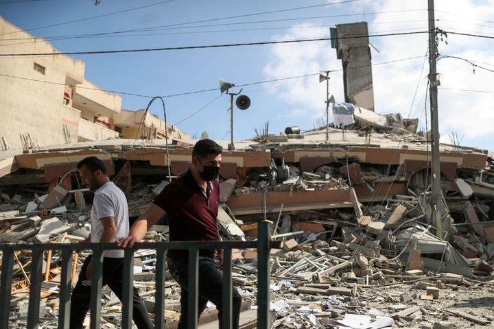 イスラエルの空爆で被害を受けたパレスチナ自治区ガザ