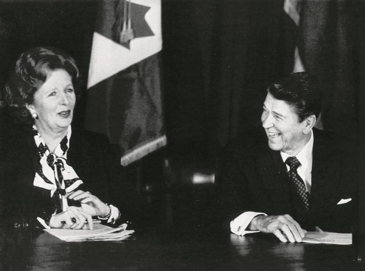 英サッチャー首相と米レーガン大統領（1985年）
