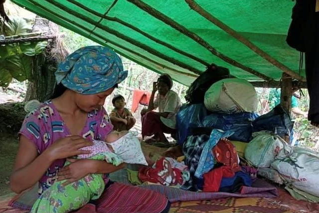 ミャンマーカヤ州の避難民キャンプ