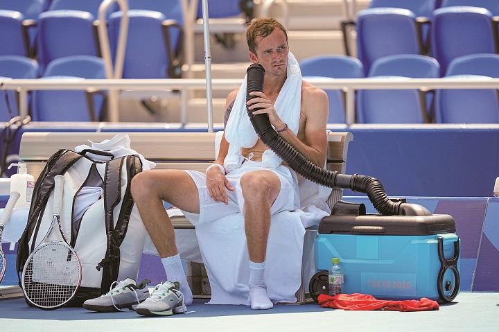 テニス選手のダニール・メドベージェフ（ロシア五輪委員会）、東京五輪