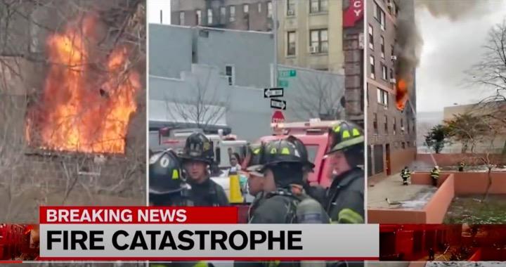 火災の起きた米ニューヨーク市ブロンクスの集合住宅