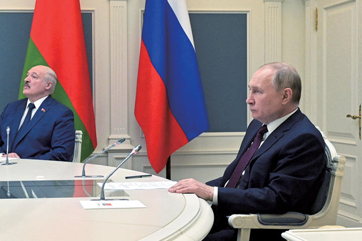 ロシアのプーチン大統領とベラルーシのルカシェンコ大統領