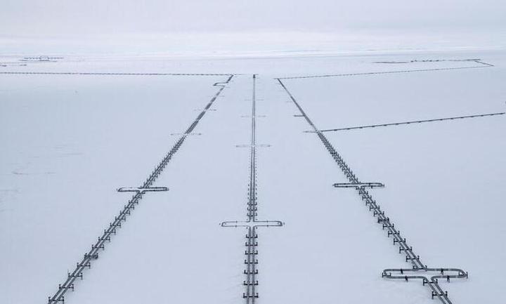 ロシアの北極近くにあるガスパイプライン