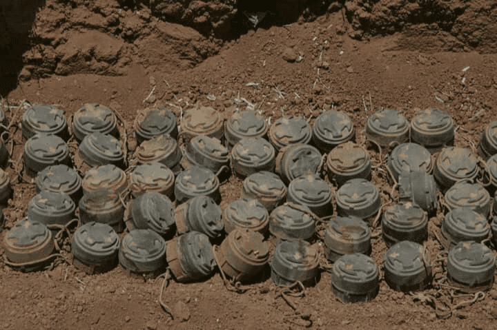 ヨルダン・シリア国境近辺で見つかった対人地雷