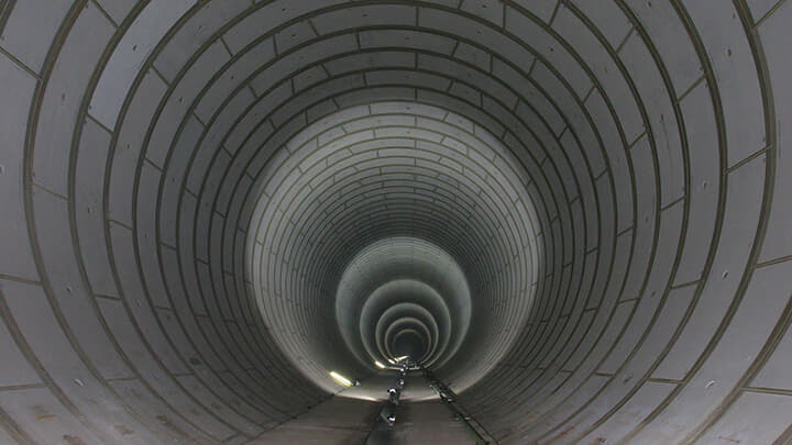 地下トンネル式の神田川・環状七号線地下調節池