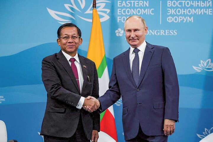 ミャンマーのミンアウンフラインとプーチン