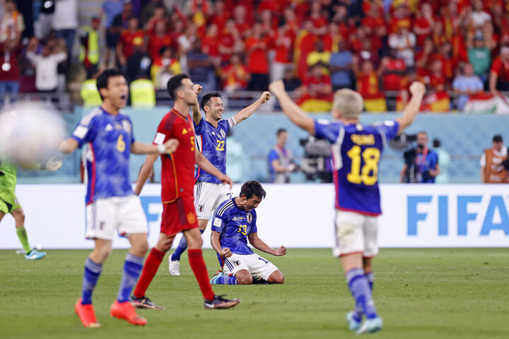 日本代表、スペインに勝利の瞬間