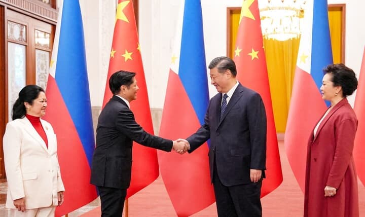 フィリピンのマルコス大統領夫妻と中国の習近平国家主席夫妻