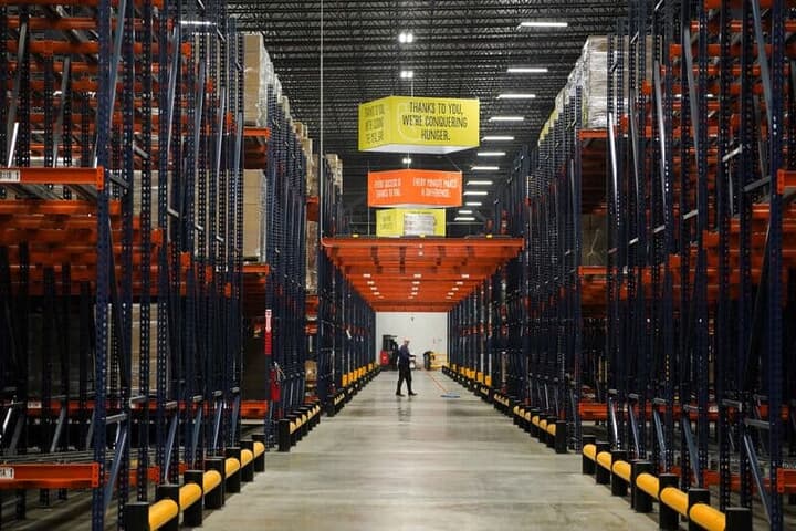 全米最大規模の「アトランタ・コミュニティー・フードバンク」の倉庫