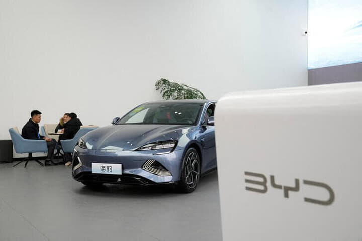 中国電気自動車（EV）大手の比亜迪（BYD）の販売店