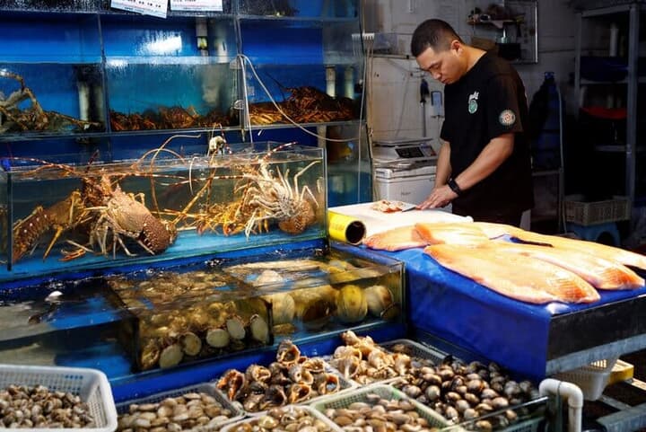 北京の海産物市場