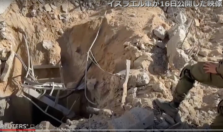 シファ病院で発見されたハマスのトンネル