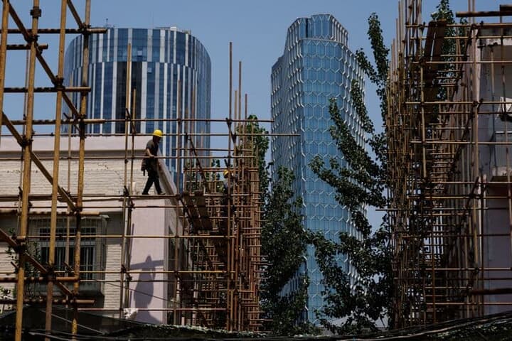 北京の集合住宅建設現場