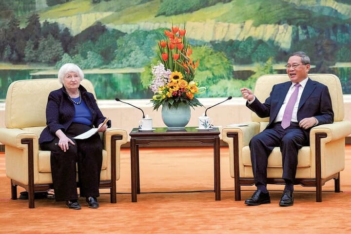 北京で李強首相に過剰生産への懸念を訴えたイエレン