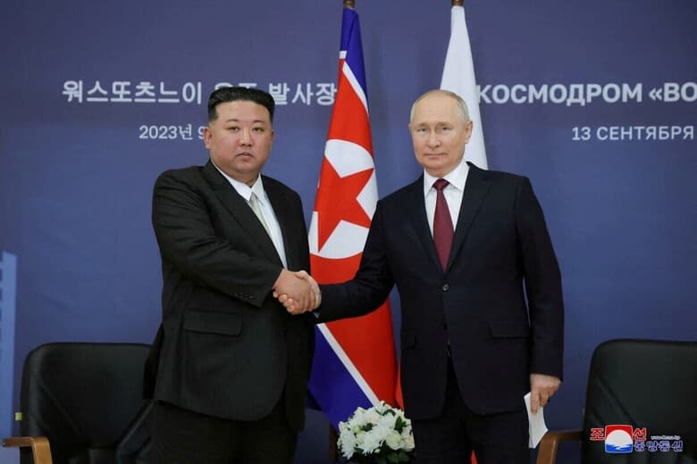 
北朝鮮の金正恩総書記とロシアのプーチン大統領
